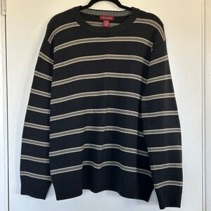 Covington NWOT Men's Navy Striped Grandpa Style Crewneck Pullover Sweater Sz XXL